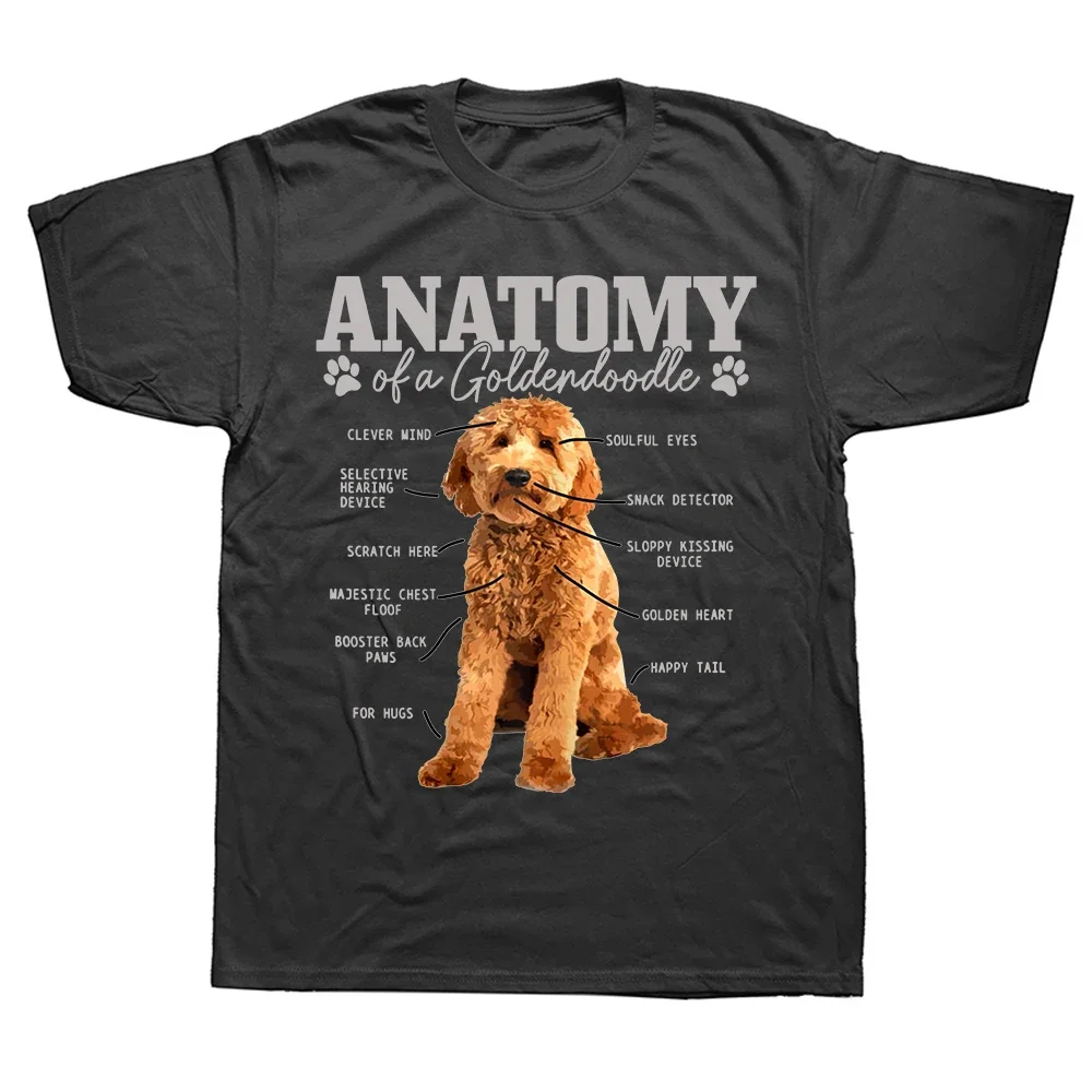 Anatomy Of A Goldendoodle T-Shirt Funny Cute Dog Doodle Mom Dad T Shirts Cotton Tops Shirt High Street for Men Short Sleeve