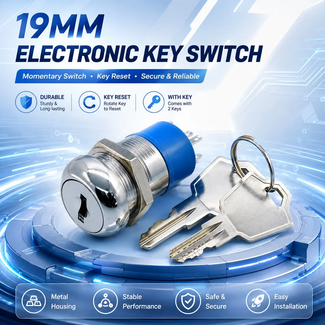 Lock S1905 19mm Reset Latching Power Lock 2position 3position Elevator Key Switch