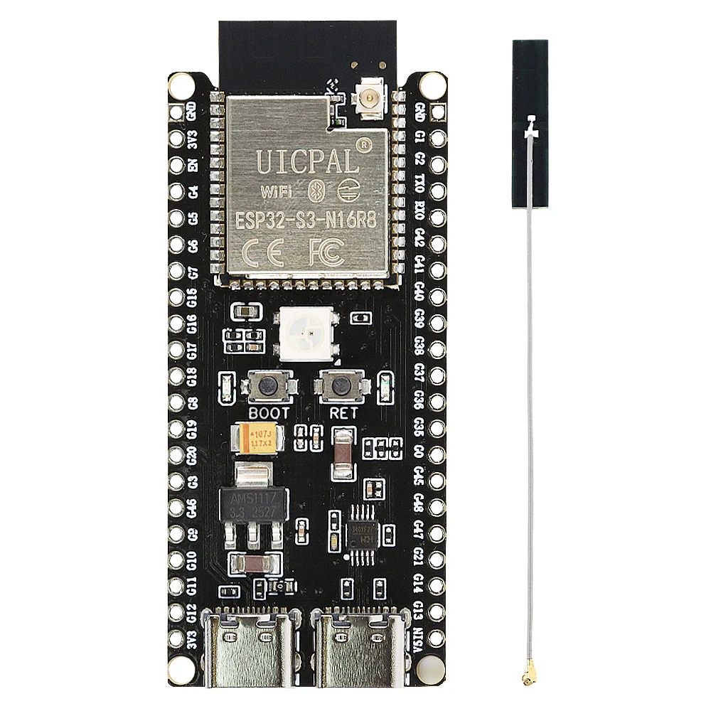 placa-de-desenvolvimento-esp32-s3-devkitc-1-24g-wifi-bt-modulos-para-arduino-8mb-psram-16mb-flash-n16r8-42pin-ch340c-type-c-esp32-s3