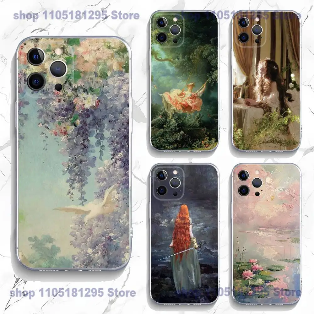 

Renaissance Art Painting Phone Case For iPhone 17,16,15,14,13,12,11 Plus,Pro,Max,XR,Plus,E,Mini Transparent Soft Cover