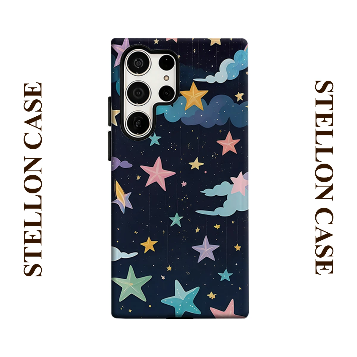 Paper Star Phone Case For Samsung Galaxy S25 S24 S23 Ultra Plus A35 A55 Glossy HD Hard Cover Film Shell