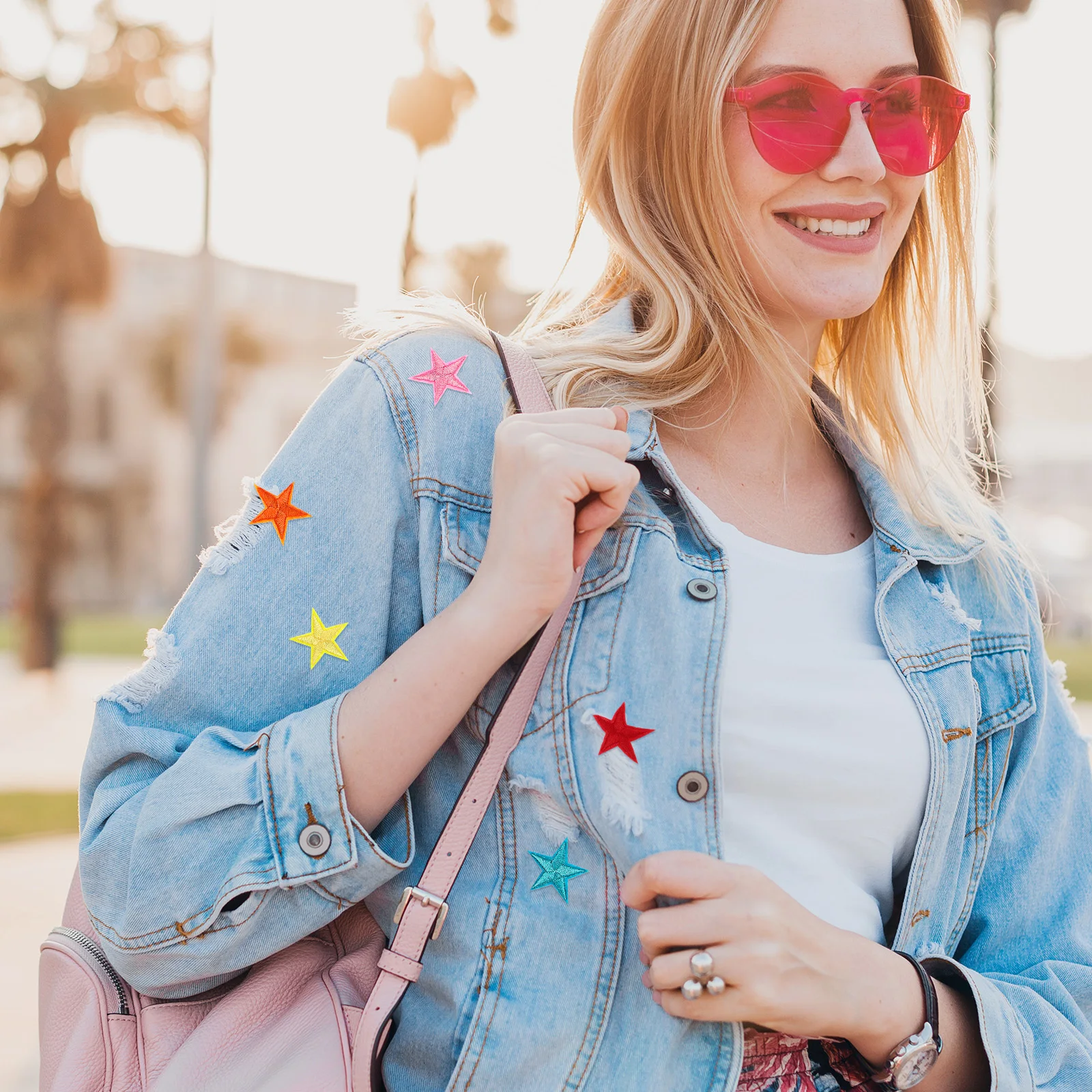 

Iron On Patches Decorative Stickers Bulk Cute Polyester Sewing Star Shape Kids Crafts Festival Decorations Clothes Patches