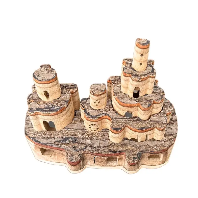 

Castle Toy Figures Pop-Up Log Castle Wood Castle Toy Wooden Toys Desk Decor Handmade Toy Castle Vintage Castle Model Art Crafts