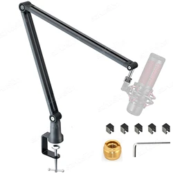 Microphone Stand Suspension Scissor Boom Arm Stands Hidden Cable Trough 3/8