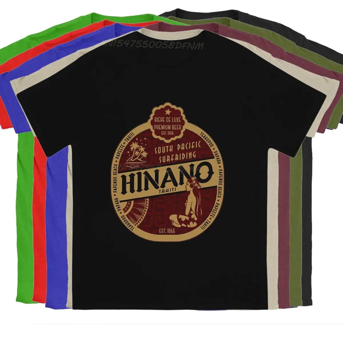 Camiseta de algodón puro para hombre, camisa de playa de Hinano Tahiti, Estilo Vintage, gran oferta, Est 1955