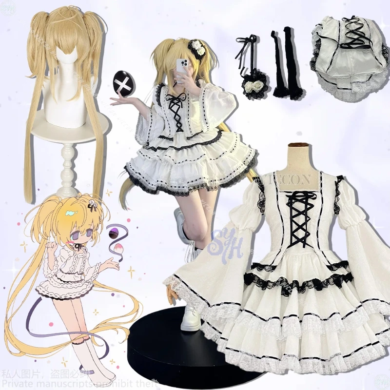

Tsukiyomi Utau Cosplay Shugo Anime Chara Kawaii White Lace Costume Sweet Lovely Doll Styles Lolita Jirai Kei Girls Halloween