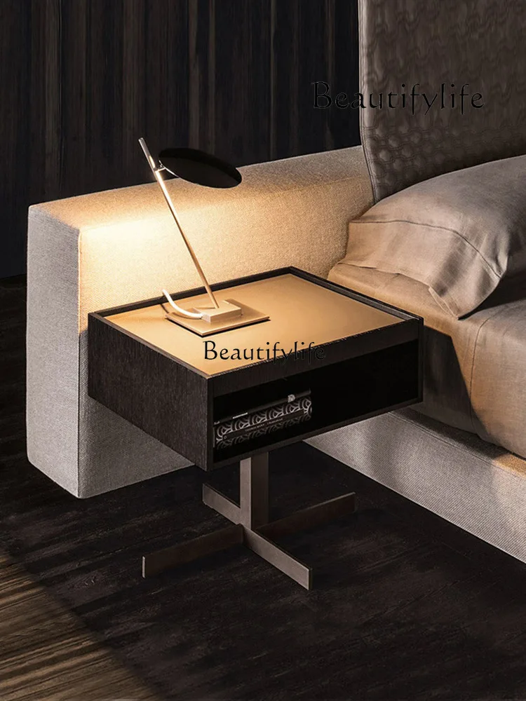 

yj5 Italian minimalist bedside table Nordic modern home art style designer bedroom villa