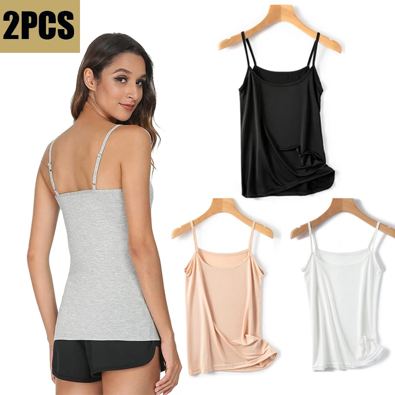 Women Summer Camisoles Crop Top Sleeveless Shirt Lady Bralette Tops Strap Home Sleepwear Camisole Base Vest Tops Fit for 35-70kg