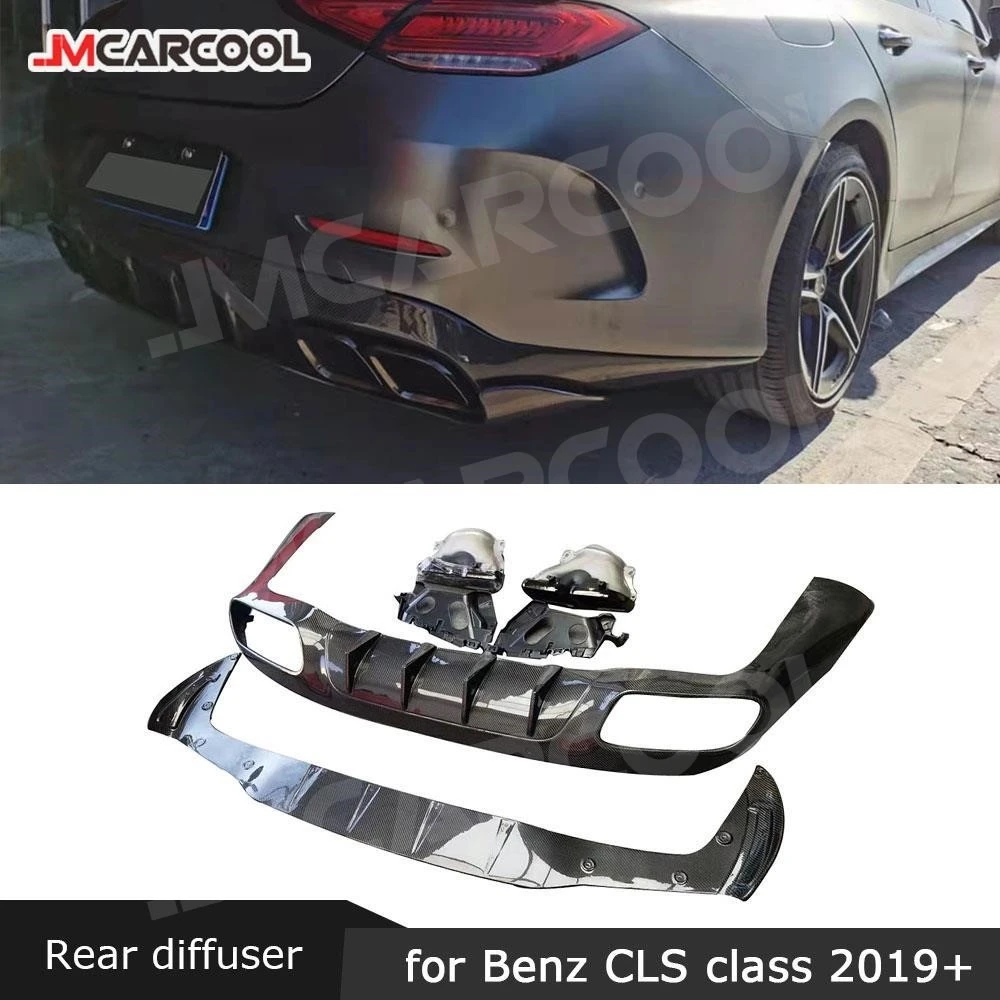 

JMCARCOOL Rear Bumper Diffuser with Silver Exhaust Tips for Mercedes Benz CLS W257 CLS300 350 450 CLS53 63 For AMG 2018-2021