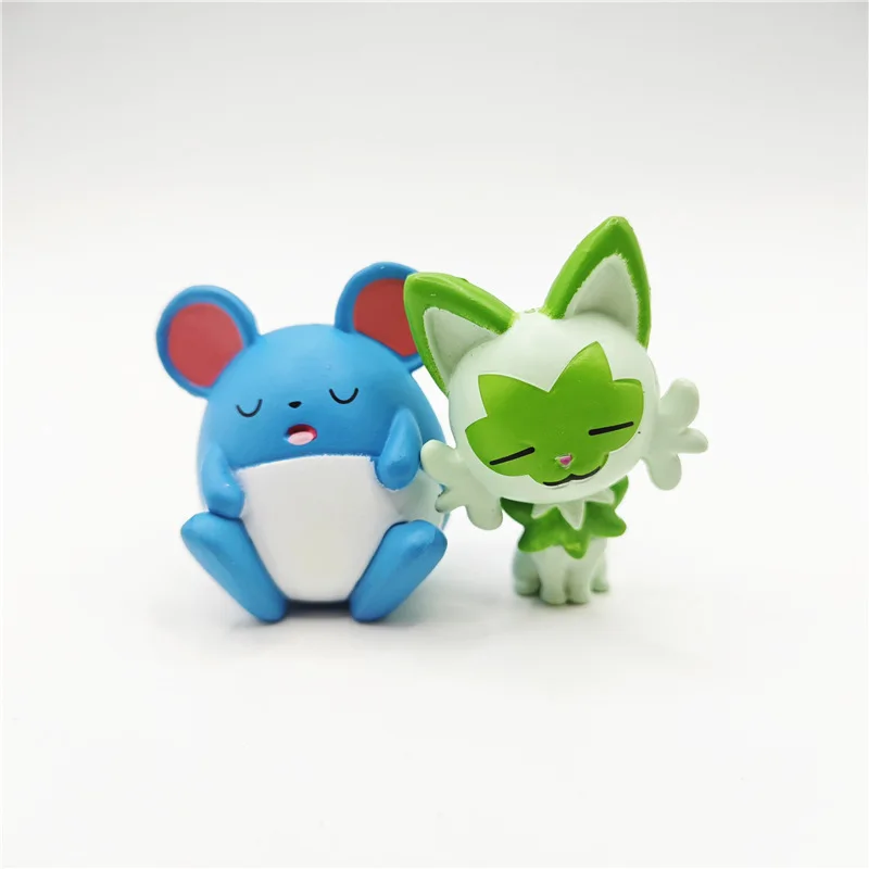 البوكيمون اليابان غاشابون لعبة الكبسولات تمثال لطيف Cyndaquil جديد ورقة القط النوم دمية عمل نموذج لجسم هدية #6
