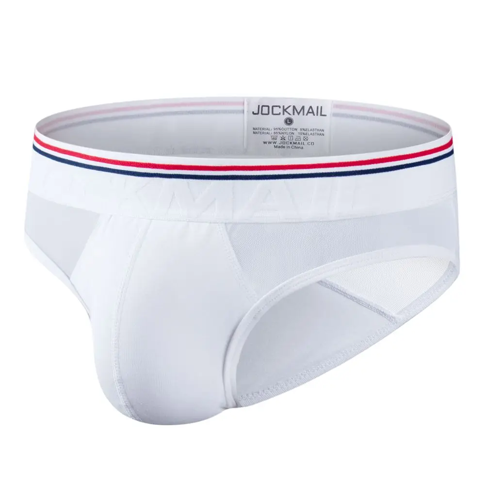 JOCKMAIL excellent quality men\'s underwear sexy mesh cotton design boxer briefs Sports solid color breathable underpants