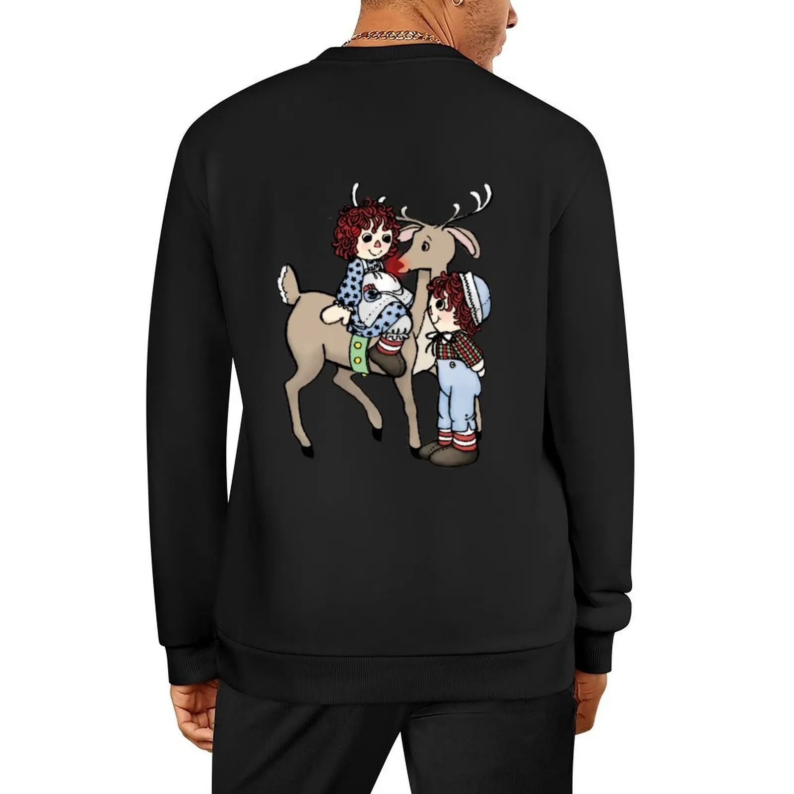 

Raggedy Ann and Andy with Rudolph Pullover blouse men clothes mens clothing sweatshirts men