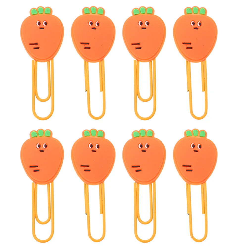 

8Pcs Carrot Paper Clips Small Fruit Shaped Paper Clips for Office School Document Filing and School Supplies Cute Paperclips