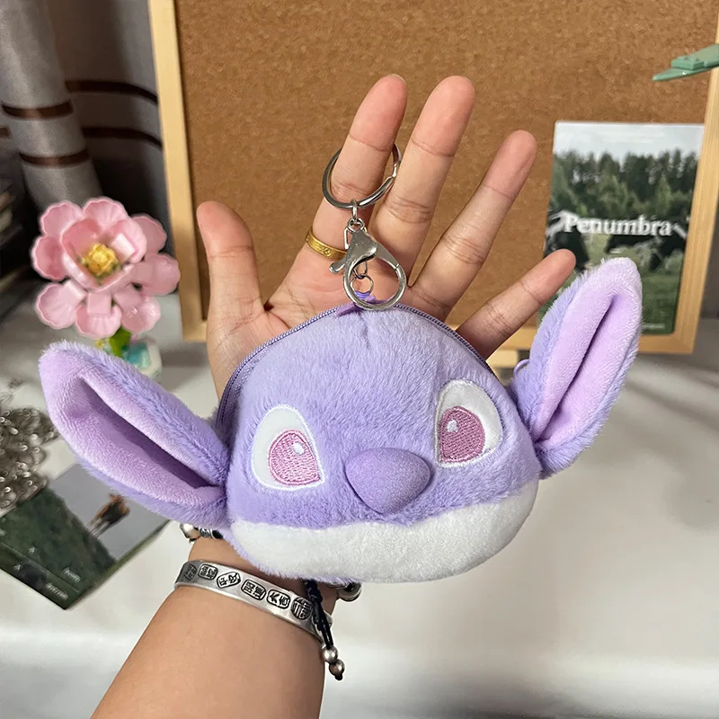 Disney Stitch-Llavero de felpa para niños, monedero, muñeco de Anime, mochila de dibujos animados Kawaii, colgante, bolso de juguete, encanto, amigos, regalos de cumpleaños, nuevo