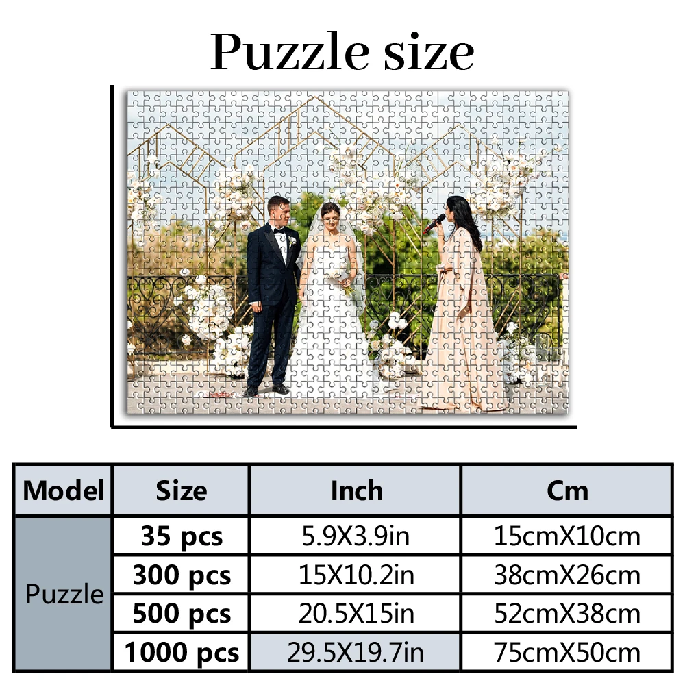 35/300/500/1000pcs Personalized Custom Photo Puzzle family photo Customize Jigsaw Gifts Family Educational Toys