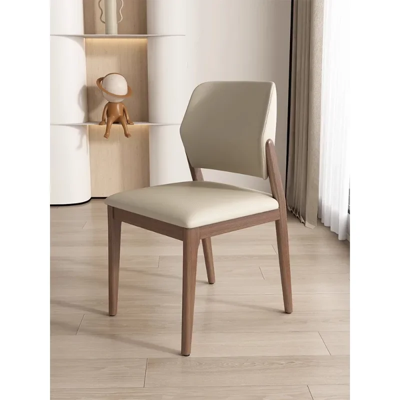 Solid wood dining chair light luxury modern Nordic back chair designer simple log ash wood home restaurant back chair