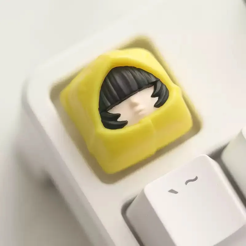 Six Mono Keycap Customization Resin Anime Game Keycaps Handmade Translucent Cap for Mechanical Keyboard Accessories Gifts DIY