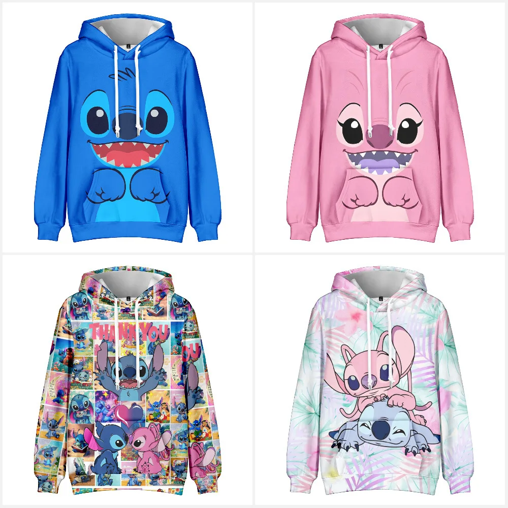 

Disney Stitch Couple Hoodie Movie Lilo Stitch Printed Cosplay Costumes Autumn Fashion Sweatshirt Women Loose Pullover