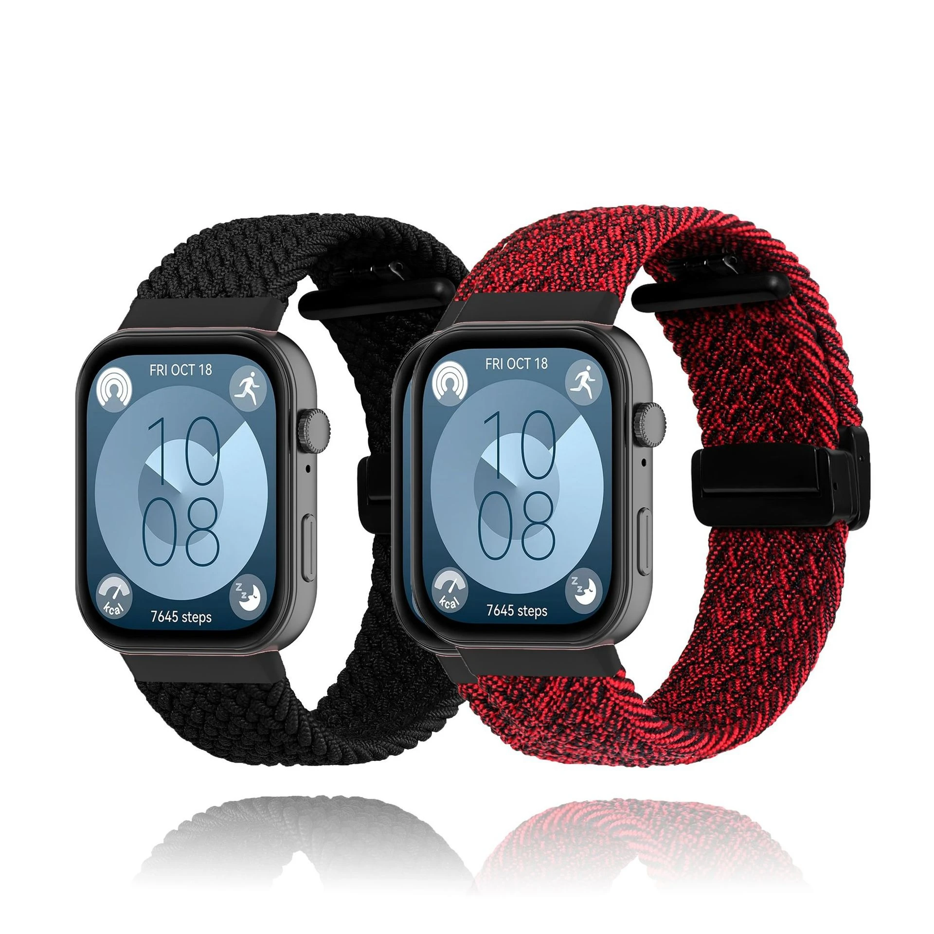 Magnetic Folding Buckle Braided Nylon Strap Suit for Huawei Watch Fit3 Braided Stretch Nylon Magnetic Strap