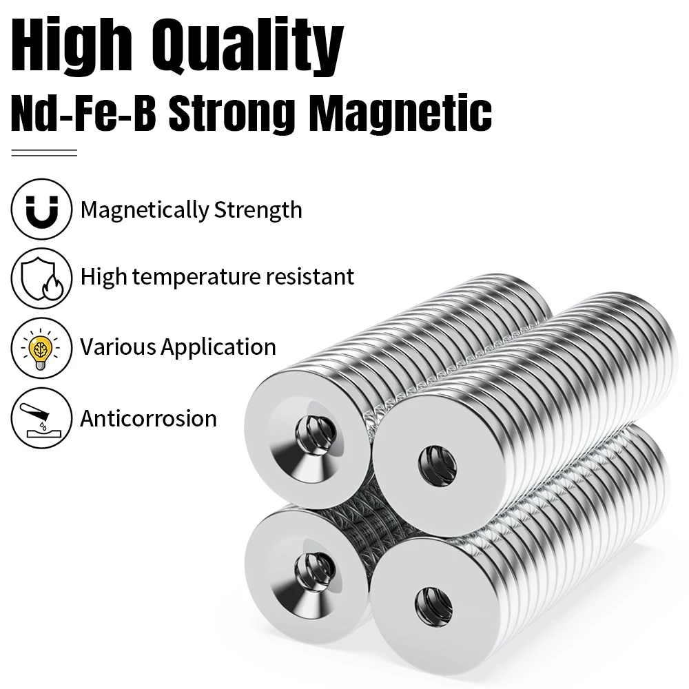 2/5/10/20/50Pcs N35 Super Strong Magnet 20mm X 3mm Hole 5mm Round Magnetic NdFeB Neodymium magnet Powerful Disc imanes with hole