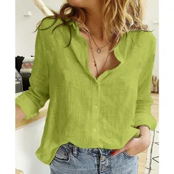 Chemisier Femme Womens Tops Fashion 2022 Summer Linen White Shirt Women Long Sleeve Blouse Korean Woman Clothes Roupas Femininas