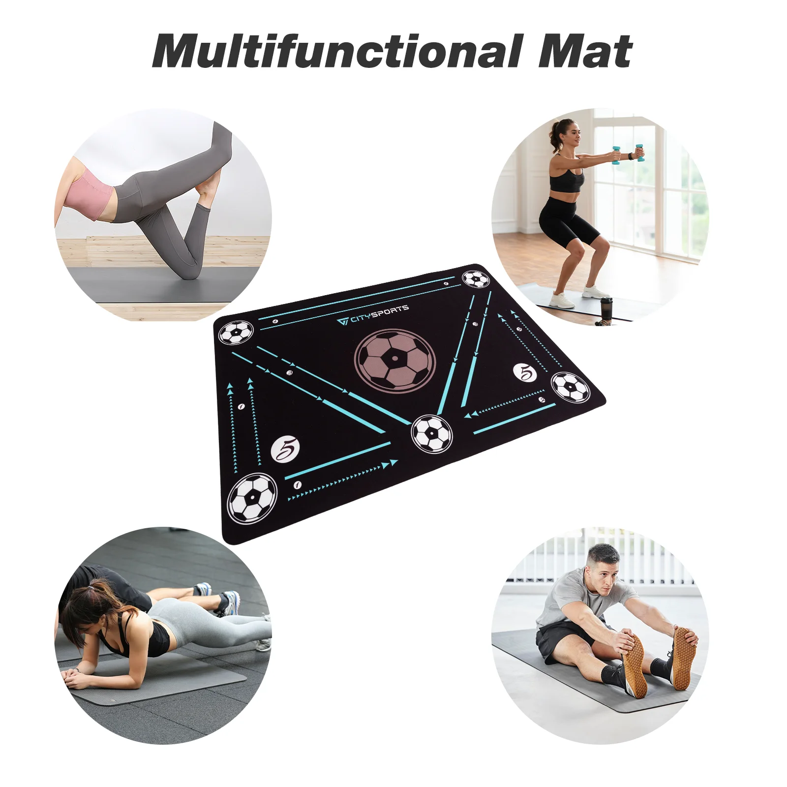 CITYSPORTS PRO Fußball-Trainingsmatte, Fußball-Trainingsmatte für Erwachsene und Kinder, 60 x 90 cm, ideal für den Innen- und Außenbereich – Detail 2