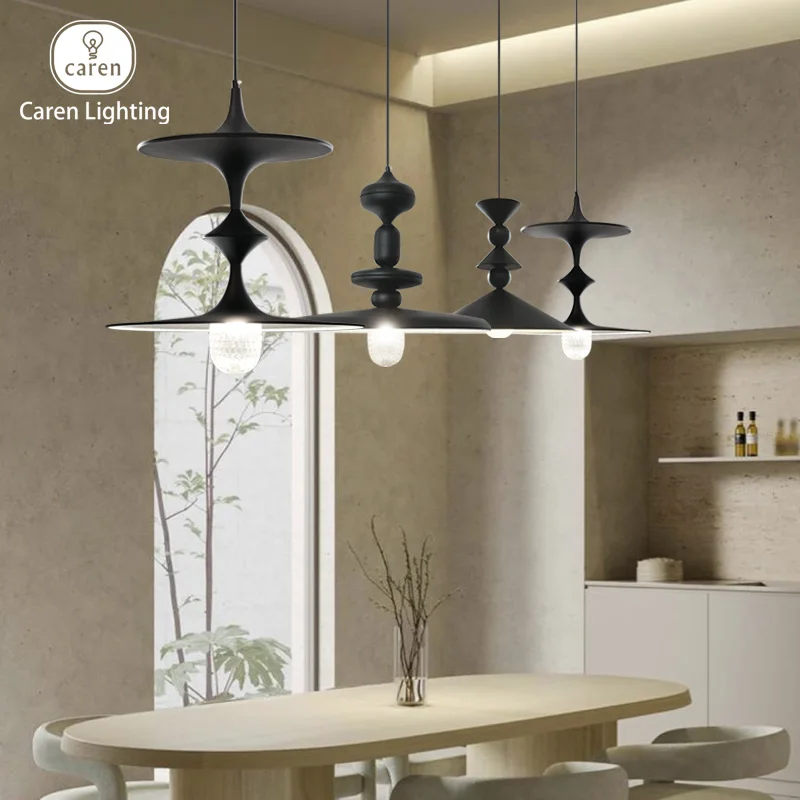 Caren Lighting Nordic Scandinavian Pendant Lights Dimmable LED Spinning Tops Inspired Soft glow Hanging Dining Room Luminaire