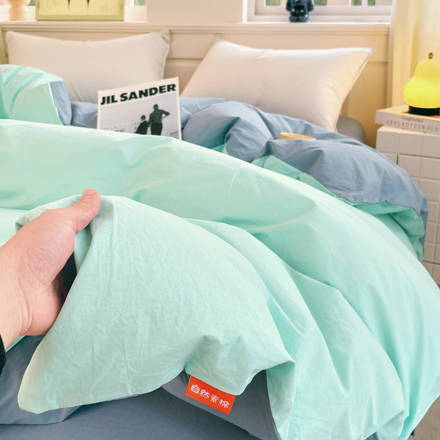 

100%Cotton Quilt Cover housse de couette 220x240 Single/Queen/King Size Solid Color Duvet Cover for Home Skin-friendly 이불커버