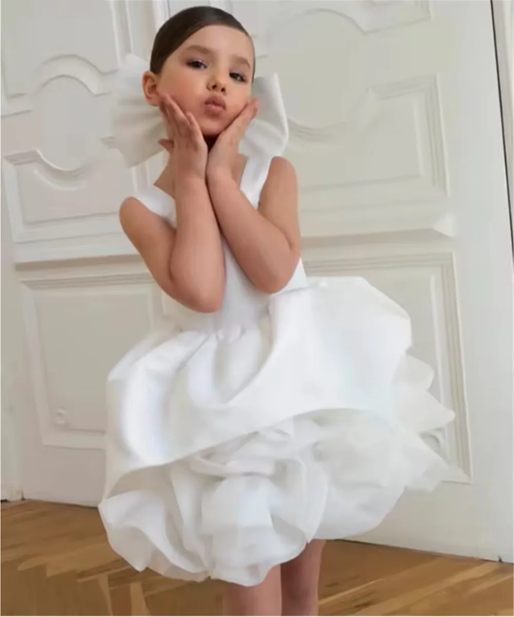 

Elegant Organza Flower Girl Wedding Dress Sleeveless Ball Gown Princess Formal Occasion Dress Customized First Communion Gown