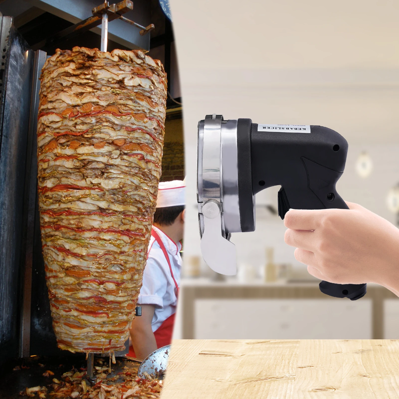 

Electric Barbecue Knife 80w Stainless Steel Kebab Slicer Handheld Beaf Cutting Machine Shawarma Cutter Roast Meat Slicer