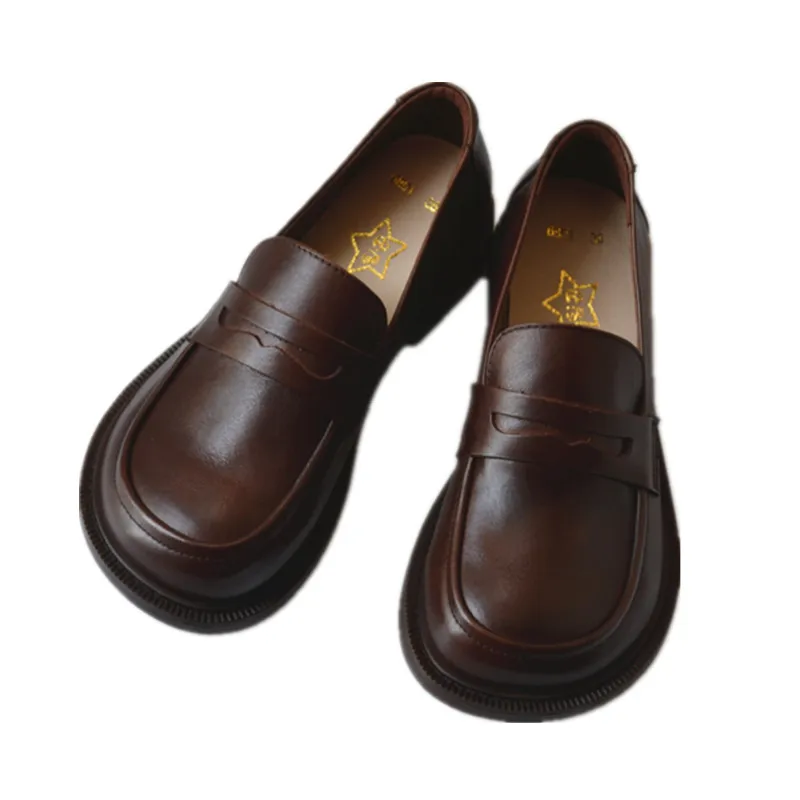 Cowhide flats for big toes Leather loafers soft, comfortable and healthy