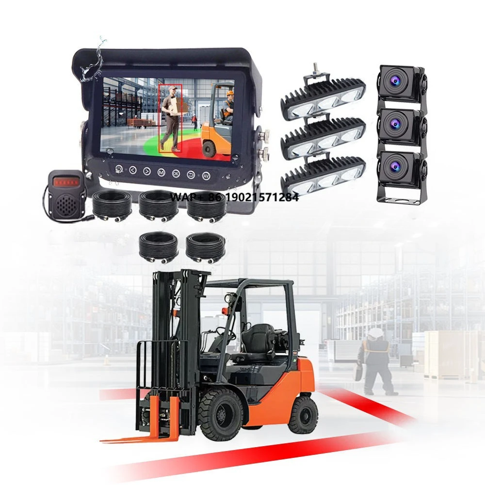 

12V AI Forklift Proximity Detector with Reverse Anti-Collision System Pedestrian Safety Alert Warning Car Reversing Aid