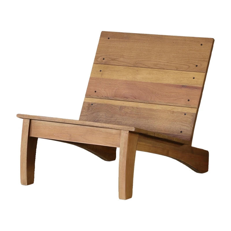 Wabi-sabi wind, old wooden outdoor lounge chair, Japanese-style white sofa chair