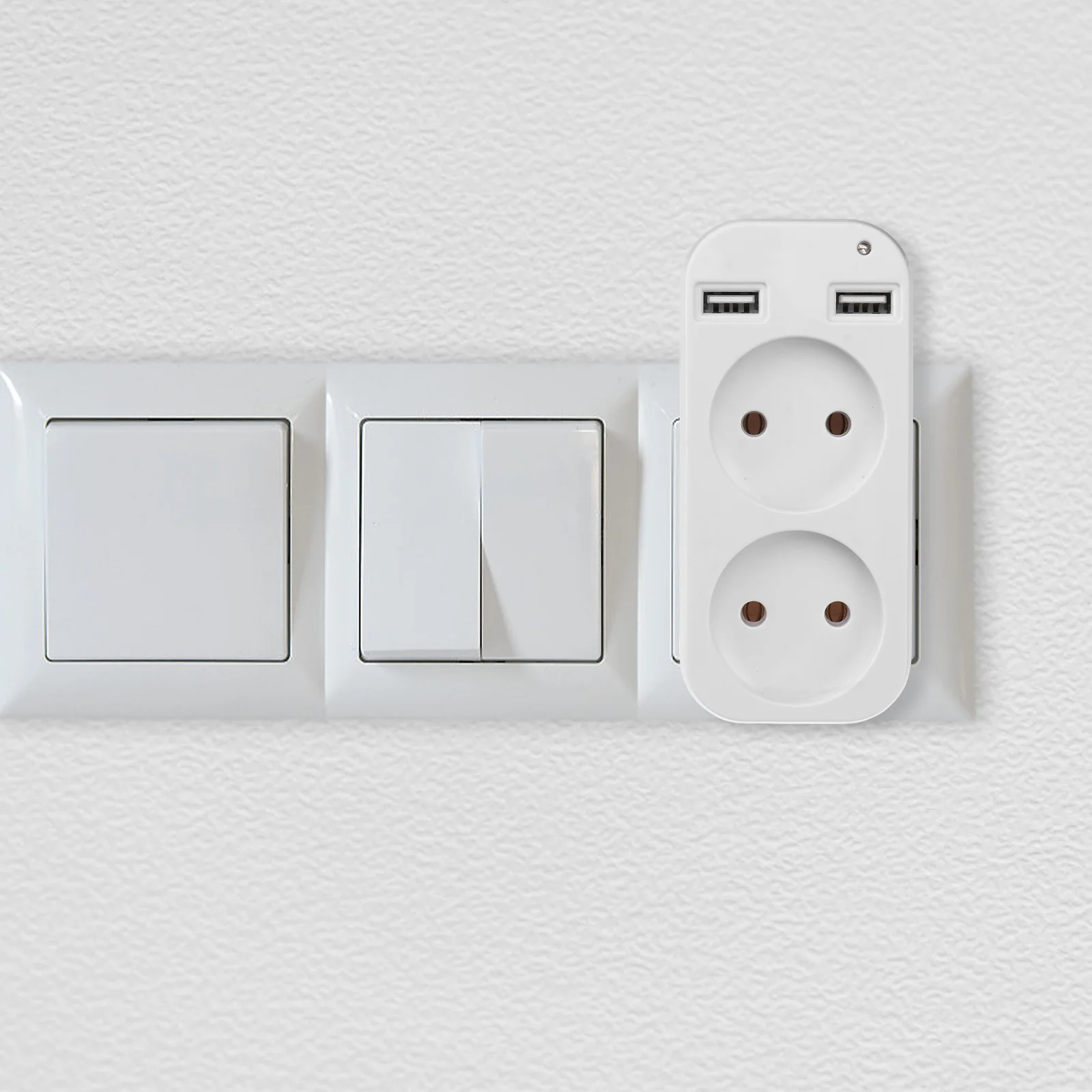 

Socket Adapter Dual Usb European Power Outlet Strip Travel Compact Conversion Plug For Smartphone Tablet Charging Socket