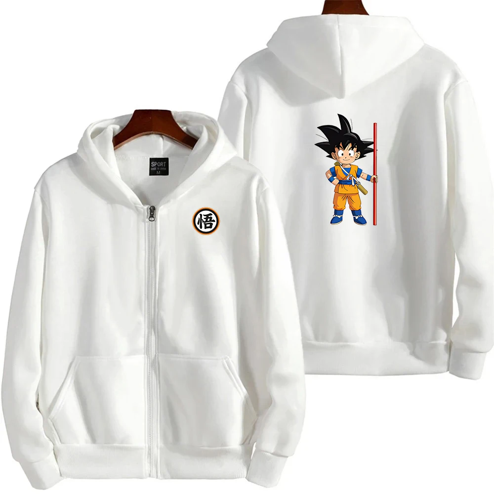 

Dragon Ball series Goku men's and women's t-shirts, featuring anime-style zipper t-shirts, suitable for spring and autumn season
