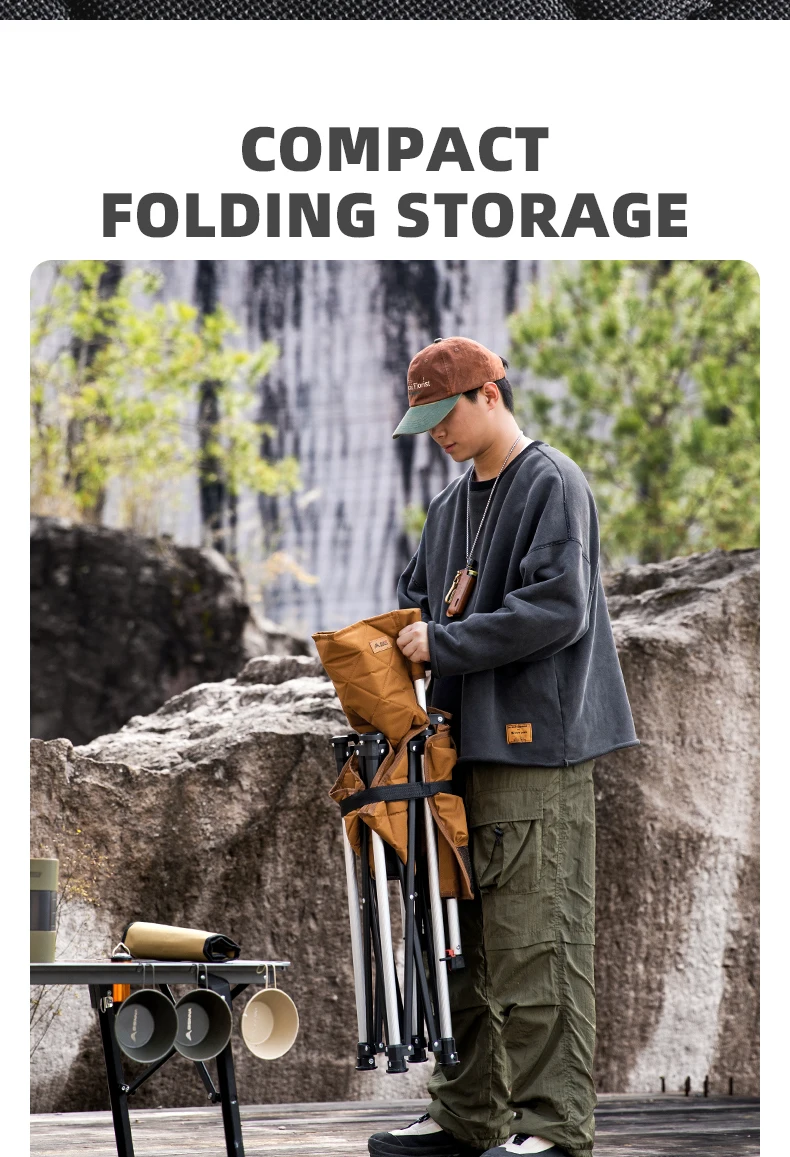 BISINNA Campingstuhl, tragbarer faltbarer Stuhl aus Oxford-Stoff, leichter Klappstuhl für den Außenbereich, für Picknick, Reisen, Angeln – Detail 4
