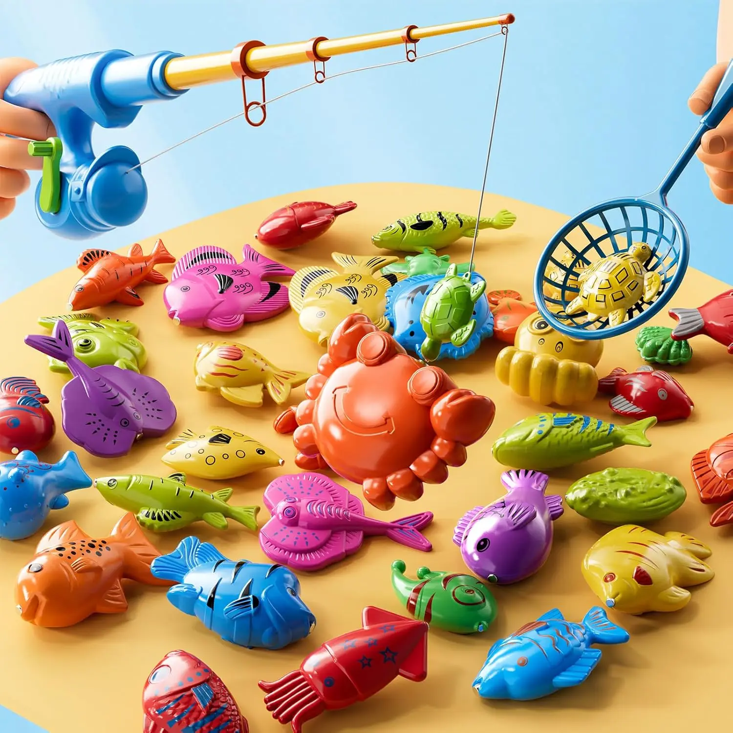 Children Bathtub Fishing Toy Swimming Bathing Pool Water Floating Fish Toy Parent-child Interactive Toys Game Children Toys New