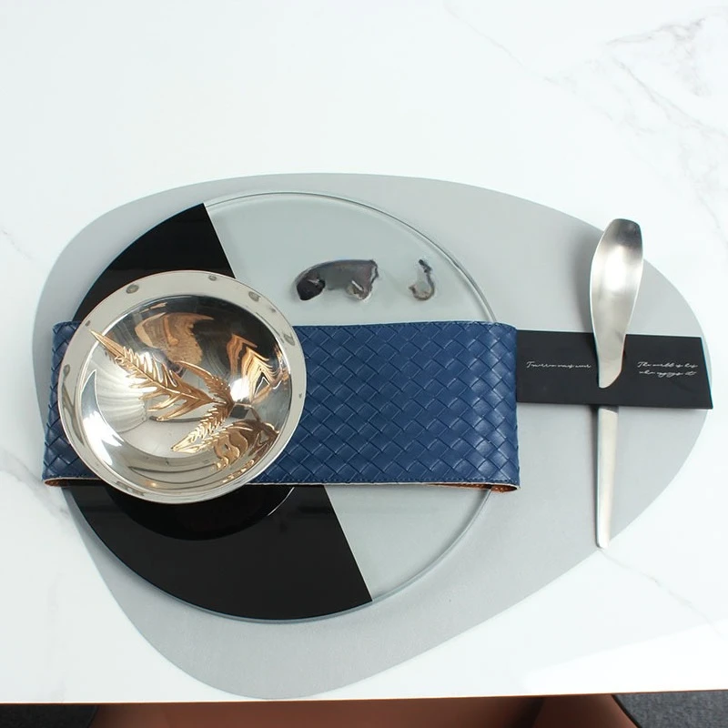 22N-8 partial mouth bowl with black and white crystal European French American light luxury model room tableware set soft