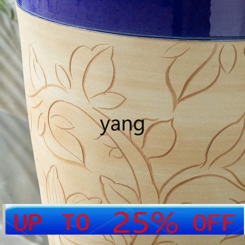 

CX courtyard pool platform carved column basin integrated floor-to-ceiling large balcony wash basin