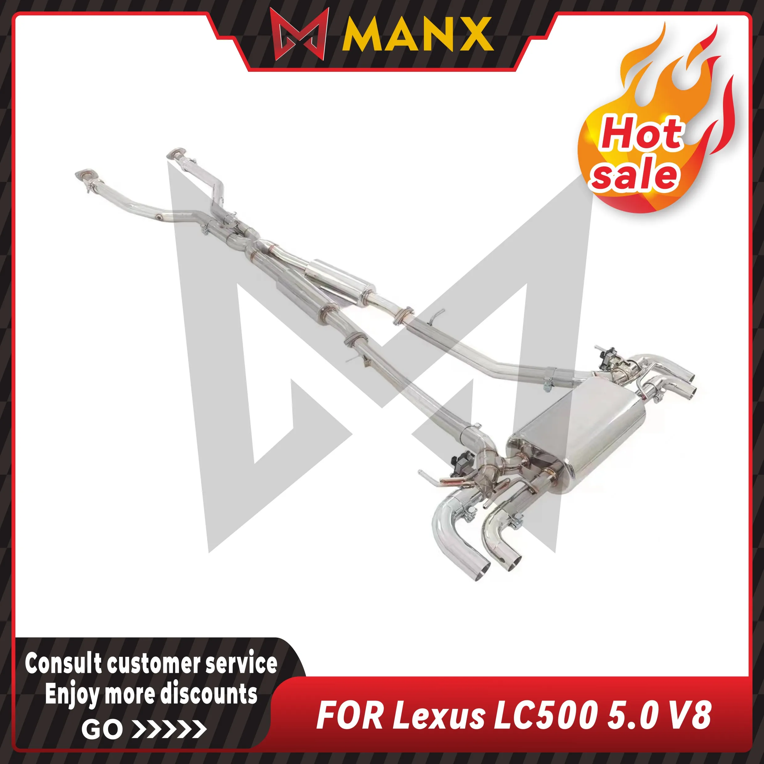 

MANX Car Exhaust system for Lexus LC500 5.0 V8 Stainless steels Catback Performance exhaust pipe with remote control valve