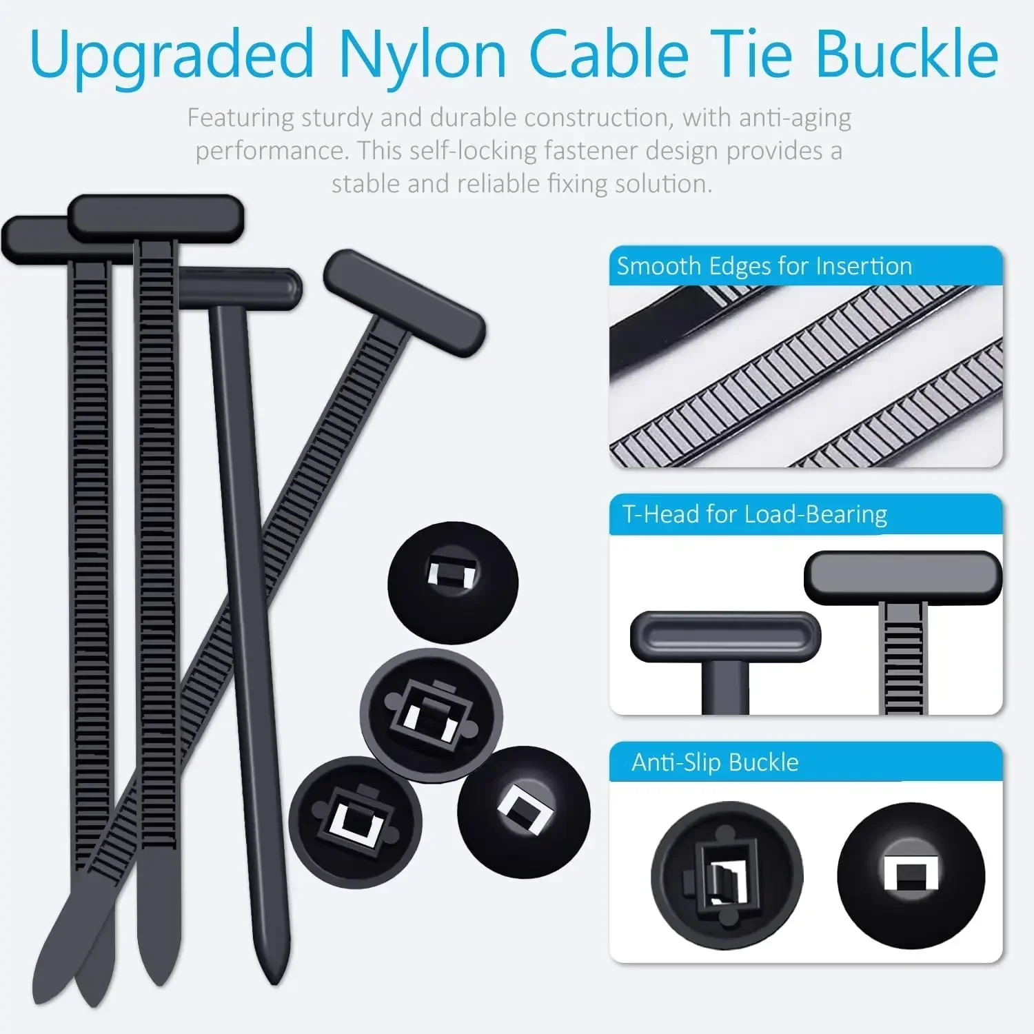 5-200PCS Nylon Cable Tie, Car Fender/Trunk/Engine Guard Panel Fastener, Auto Wire Management Secure Screw Replacement Clip