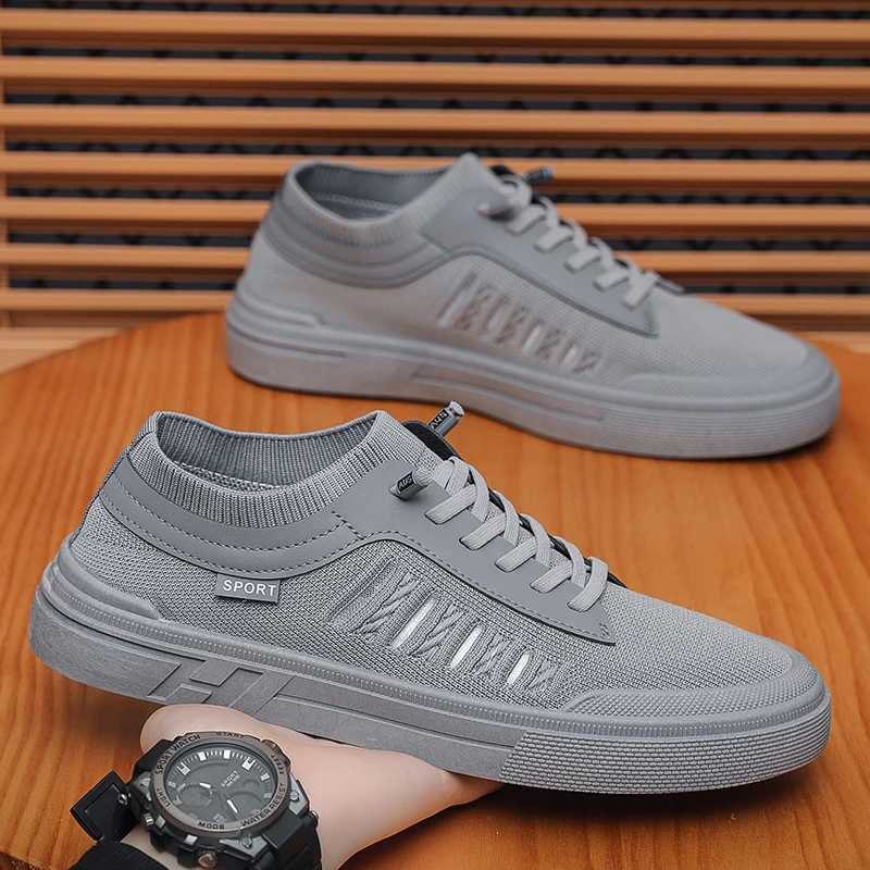 

New Summer Men's Breathable Mesh Canvas Sneakers Lightweight Comfortable Casual Sports Shoes for Walking/Gym Trendy & Non-Slip