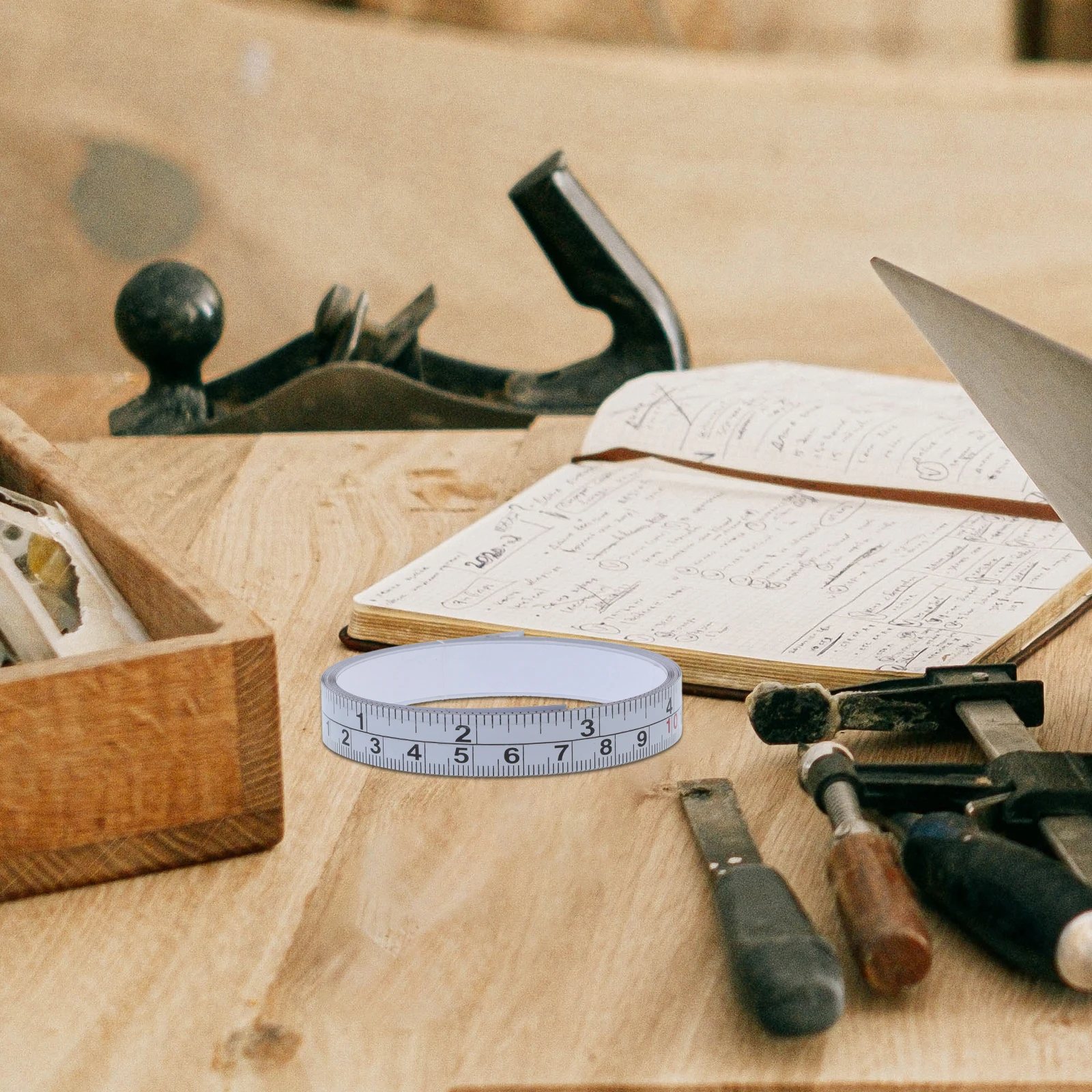 Self-Adhesive Tape 150Cm Steel Measuring Tool Metric Imperial Scale Yellow Sticky Ruler For Woodworking Workbench Table Saw