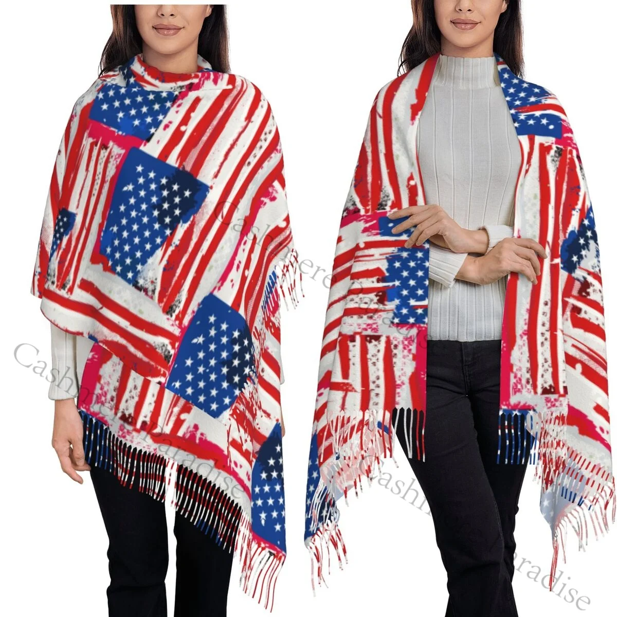 

Женские теплые зимние шарфы с флагом США, шарф на осень и зиму