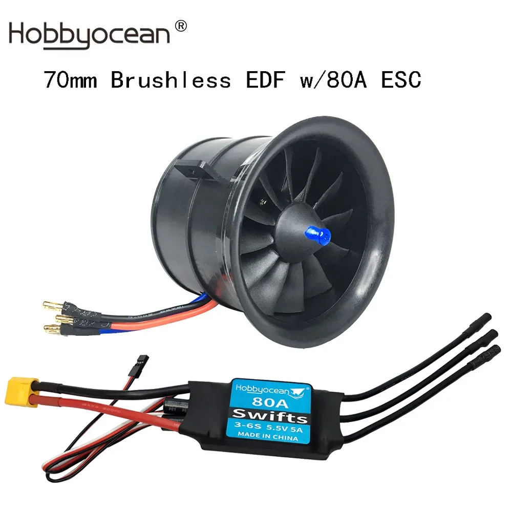 UniFlyHobbyocean EDF 70mm 12blades 4S 3300KV 6S 2300KV About 2200G Thrust For Airplane RC Model EDF Plane