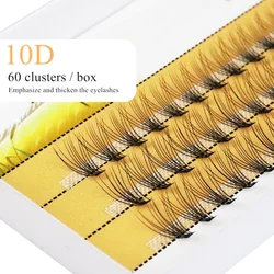 1 Box/60 Bunches 10D Cluster Mink Eyelashes Natural Thick 3D Russian Individual Eyelash Extension Bundle Makeup Lashes Wholesale