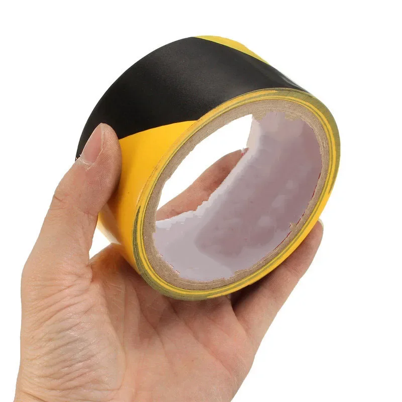 ANPWOO 45mm Black and Yellow Self Adhesive Hazard Warning Safety Tape Marking Safety Soft PVC tape