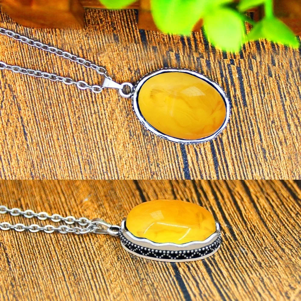 Anstory Simulated Beeswax Necklace Earrings Set Chokers Stainless Steel Chain Hollow Flower Pendant Fashion Jewelry