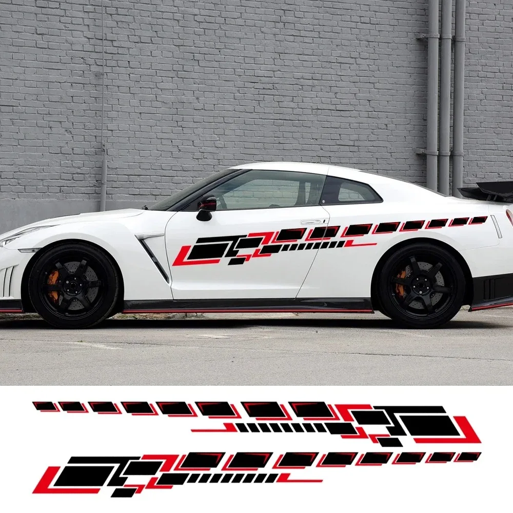 

2PCS Car Body Side Strips Sticker Vinyl Long Strip Door Decal Sides Decor Sticker Auto Tuning Exterior Decoration Accessories