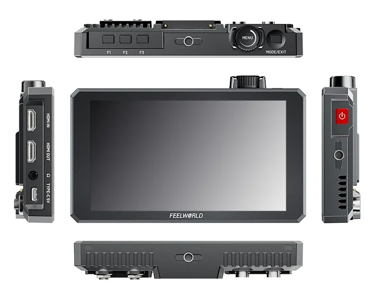 متوفر في المخزون Feelworld SC6 6inch1500nit 1920*1080 شاشة تعمل باللمس 1000:1 تباين HDMI/SDI مجال ألومنيوم عالي السطوع على متن الطائرة #6